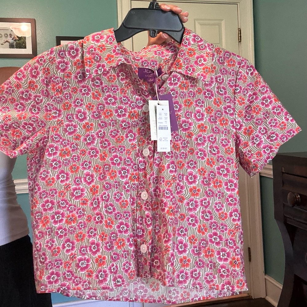 JCREW Cropped Gamine shirt in Liberty® Ellie fabric - Picture 2 of 3